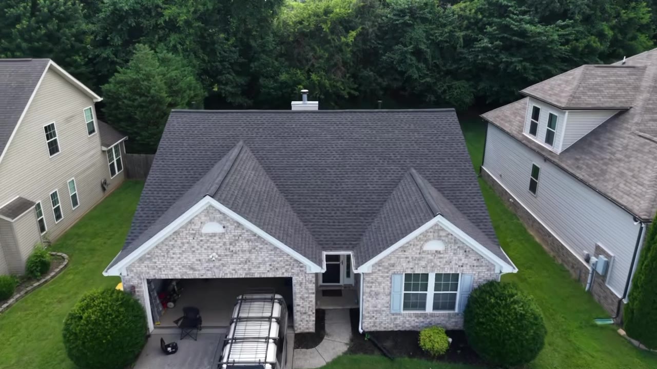 Aerial view of a residential property
