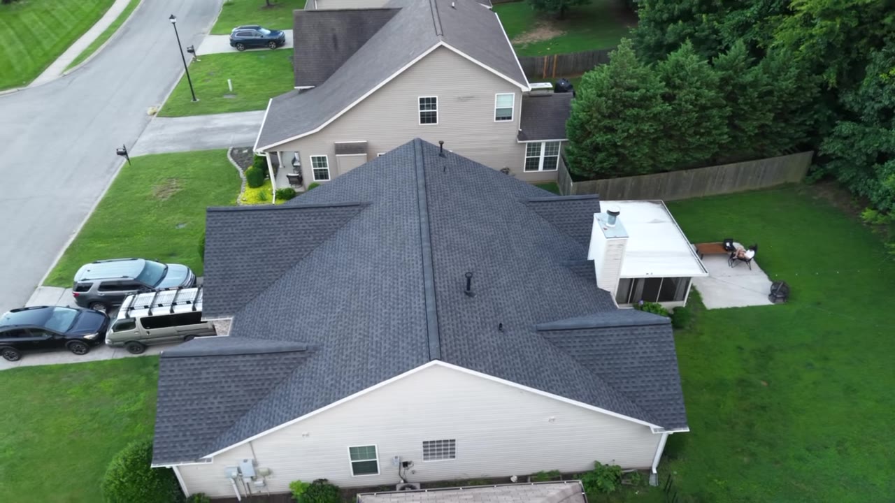 Aerial view of a property from above
